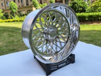 Jantes concaves forgées polies FANXI 20, 22, 24 pouces à 8 trous pour Chevrolet Silverado GMC Sierra 2500HD avec enjoliveurs flottants