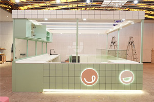 カスタマイズされたモダンなミルクティーショップキオスクインテリアデザインバーカウンター木制装飾ミルクティーショップデザイン - Product Image 3