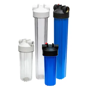 Sistema de filtración de agua, carcasa transparente de cartucho de filtro de agua, gran RO azul, 10 pulgadas