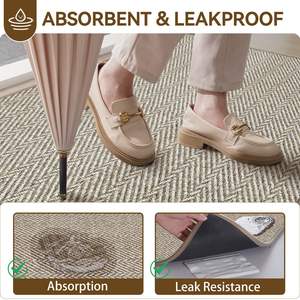 Tapete de Entrada Rectangular Antideslizante y Resistente a las Manchas, de Fibra de Poliéster con Patrón Geométrico para Uso Doméstico - Product Image 4