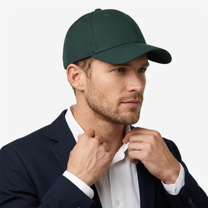 Gorra de Béisbol de Algodón Verde Oscuro de 6 Paneles, Ajustable, de Color Sólido, Unisex, Informal, para Adultos - Product Image 4