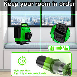 Niveau laser SX 16 lignes, lumière verte 520 nm, nivellement automatique, affichage numérique, qualité industrielle, utilisation en extérieur - Product Image 4