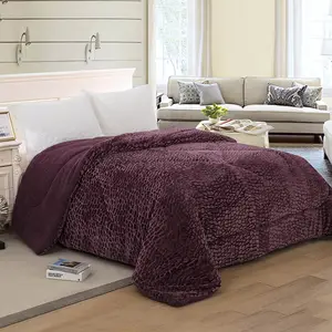 Colcha de inverno personalizada 100% poliéster para cama, colcha feita à mão em tamanho king size