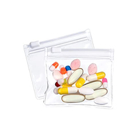 Lot de 50 petites enveloppes en plastique, fermeture éclair, personnalisable avec Logo, sachets d'emballage de pilules médicales, vente en gros