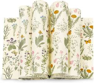 Wildflower Wax <b>Paper</b> Floral Butterfly Disposable Eco-Friendly Greaseproof Deli <b>Paper</b> <b>Wrap</b> <b>Tissue</b> Waterproof Oil-Proof Picnic - Product Image 1
