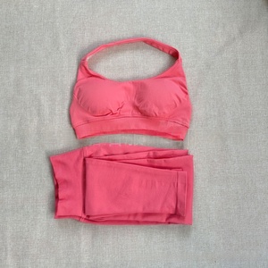2-teiliges Yoga-Set Riemchen-BH & Leggings Grils Frauen-Widerstands training Yoga Pilates Gym Workout-Anzug Hochela tisches nahtloses Set - Product Image 3