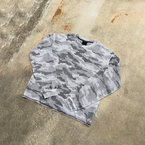 Custom logo Design <b>Waffle</b> Knit Long Sleeve Oversized Loose Long Sleeve t <b>Shirt</b> Camouflage Print Long Sleeve Sweatshirt - Product Image 4
