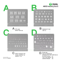 2UUL BG01 4PCS Pochoirs de Reballing en Maille d'Acier pour CI Nand Flash/WiFi/Face ID/Écran/Baseband/Amplificateur de Puissance pour iPhone 8-16PM