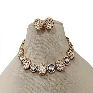 Attractive Gold Plated Alloy Flower Necklace and Earring <b>Set</b> with <b>Crystal</b> Rhinestone for Women Wedding Jewelry - Product Image 2