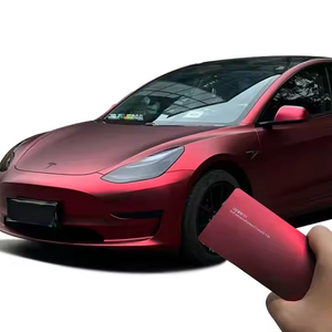 Premium PET Romanee envoltura de vinilo rojo satinado acabado mate película que cambia de Color pegatinas de coche suaves película de envoltura de coche sin burbujas de aire - Product Image 2