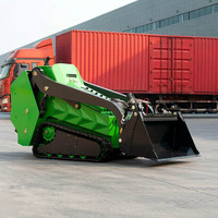 Harga Pabrik Langsung Murah EPA EURO 5 Skid Steer Loader Kecil untuk Pertanian, Crawler 480kg Mini Skid Steer dengan Lampiran