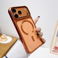 Étui transparent avec protection d'appareil photo plaquée et support magnétique pour iPhone 13 14 15 16 17 Pro Max, compatible avec la recharge sans fil