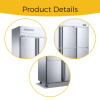 Armoire réfrigérée verticale à 6 portes, refroidie par air, réfrigérateur commercial, dégivrage automatique, plage de température de 2 à 8°C, spécialement conçue pour les cuisines