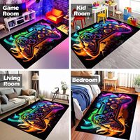 Tapis de jeu design cool pour manette de jeu, impression 3D HD, style néon, tapis gamer pour home cinéma