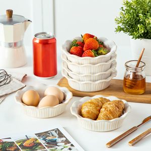 Wave Rim <strong>Ceramic</strong> Porcelain Deep <strong>Pie</strong> <strong>Dish</strong> for Home Hotel Restaurant Kitchen - Product Image 2