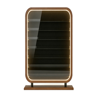 Présentoir à cartes en bois avec éclairage LED pour cartes à collectionner et cartes à échanger