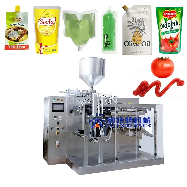New Version Mini Doypack Horizontal Premade Zipper Open Fill Form Seal Honey Ketchup Oil Juice Paste Liquid Packing Machine