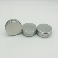 Contenitore in Alluminio Rotondo Argento da 15ml con Coperchio Scorrevole, Mini Scatola in Alluminio per Balsamo Labbra