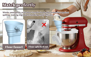 Protection anti-éclaboussures en silicone de haute qualité pour batteur <span class=keywords><strong>KitchenAid</strong></span>, anti-déversement de farine, garde-éclaboussures avec petit entonnoir, <span class=keywords><strong>couvercle</strong></span> de <span class=keywords><strong>bol</strong></span> pour batteur - Product Image 6