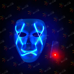 Venta caliente Anonymous <span class=keywords><strong>Guy</strong></span> Fawkes Máscara de PVC Hacker Fiesta de Halloween Estilo de terror con EL Wire para eventos temáticos de vacaciones Fiestas LED - Product Image 4