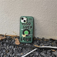 Nouvelle coque de téléphone antichoc colorée effet encre éclaboussée motif dessin animé porte-bonheur avec placage argenté pour iPhone 15 17 Pro Max 14 13