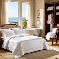 Parure de lit de luxe 4 pièces en coton égyptien tissé 400 fils/cm², kit de mariage quatre pièces, teinture unie, durable, écologique, respirante