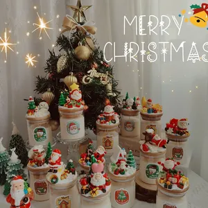 ग्लास जार सुगंधित मोमबत्ती क्रिसमस गतिविधियों के लिए निजी लेबल घर खुशबू सुगंधित मोमबत्तियां उपहार सेट