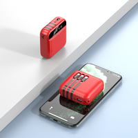 Mini batterie externe portable 10000 mAh avec logo imprimé et trois fils – Vente en gros