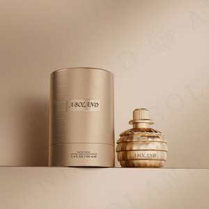 Aboland High End Fragrance Cosmetic Packaging Cylinder Rigid Box Custom Gold <b>Foil</b> Hot Stamping Gift <b>Container</b> - Product Image 2