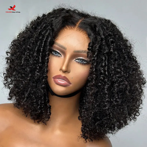 Perruque sans colle en cheveux humains bruts bouclés pixie, qualité supérieure, double trame, vente en gros d'usine, prix de gros - Product Image 3