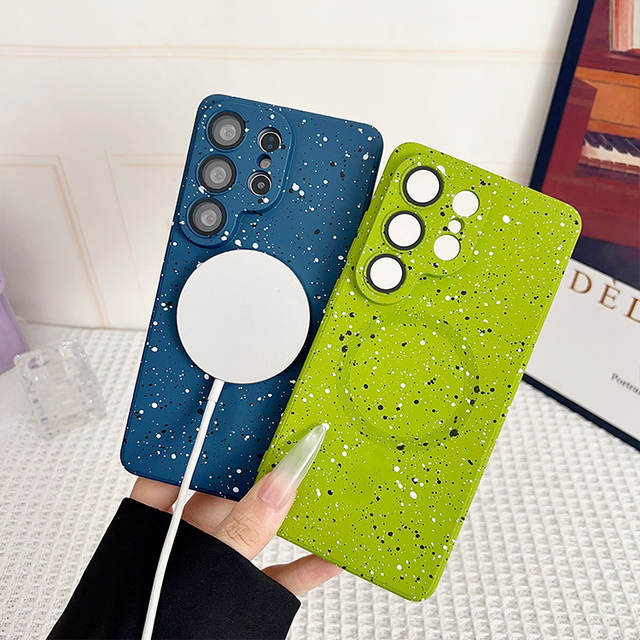 INS Simple Camera Protector Phone Case Magnetic Ultra-Thin Soft Wireless Mobile Phone Case for Samsung S24 S25 S26 Ultra