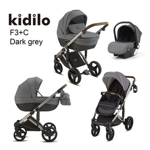 <span class=keywords><strong>Passeggino</strong></span> Trio Kidilo con Seduta Alta per Neonati Leggero Pieghevole Bidirezionale con Ammortizzatore e Doppio Cestello - Product Image 2
