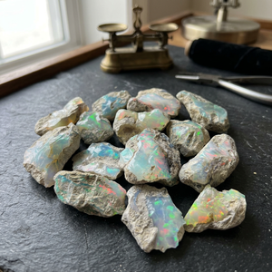 Piedras Preciosas Sueltas de Ópalo Blanco Natural de 0.5-2cm con Juego de Color y Efecto de Fuego para la Elaboración de Joyas - Product Image 4