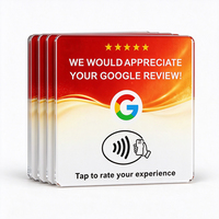 Plaque autocollante en acrylique étanche NFC 120 mm avec code QR Google Review pour lecture/écriture RFID haute fréquence