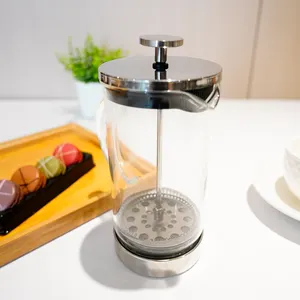 Yeni tasarım cam isıya dayanıklı fransız basın kahve ev yapımı kahve için çay makinesi 304 paslanmaz çelik fransız basın