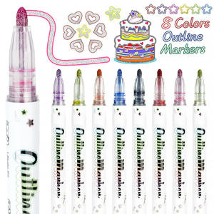 Spidol Graffiti Shimmer dengan Garis Metalik, Spidol Garis Ganda untuk Menggambar di Buku Seni - Product Image 5