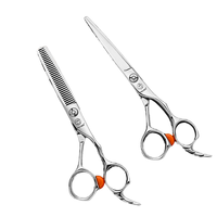 Kit Gunting Barber Kualitas Tinggi VG10 Stainless Steel untuk Tangan Kiri Profesional Terlaris untuk Memotong dan Menipiskan Rambut Tajam Ergonomis
