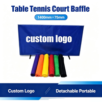 Barrières de tennis de table en tissu Oxford, portables, à montage rapide, séparateur de ping-pong, impression de logo personnalisée, 140x75cm, cadre en tube galvanisé