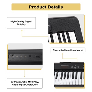 MY MUSIC MY-680 Clavier <span class=keywords><strong>de</strong></span> <span class=keywords><strong>piano</strong></span> numérique électronique en plastique à 61 touches avec LED, orgue électrique portable, instrument <span class=keywords><strong>de</strong></span> musique <span class=keywords><strong>pour</strong></span> <span class=keywords><strong>débutants</strong></span> - Product Image 2