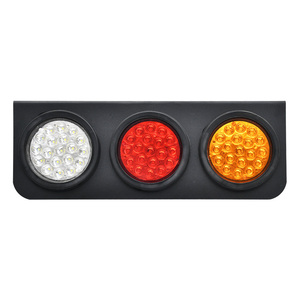 Accesorios de piezas de <span class=keywords><strong>remolque</strong></span> de camión Superbleds, 3 lámparas redondas de 4 pulgadas, kits rojos + ámbar + blancos con soporte de Metal, luz de señal trasera LED - Product Image 2