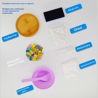 Kit de bricolage WOWEI pour sous-verres en mosaïque de bambou, petite taille, pour les jardins d'enfants et les activités de collage parent-enfant