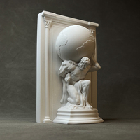SE7ART Hercules Levage Marionnette Portrait Sculptural Serre-Livres Art Déco Gravé Résine 2 Pièces pour Adultes