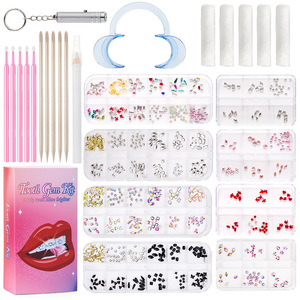 Cristales Populares al por Mayor para Decoración Dental, Juego <span class=keywords><strong>de</strong></span> Cristales Planos <span class=keywords><strong>de</strong></span> Vidrio con <span class=keywords><strong>Pegamento</strong></span> para Joyería Dental DIY - Product Image 1