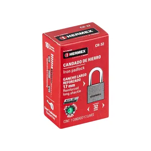 Master con 36 unità di ferro lucchetto 32 mm gancio corto in scatola, HERMEX - Product Image 3