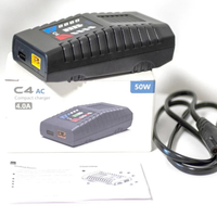 Chargeur AC ToolkitRC C4 50W 5A avec prise XT60 pour batteries LIPO LIHV LIFE 2~4S NIMH NICD 5~8S, modèle RC, course FPV, drone freestyle