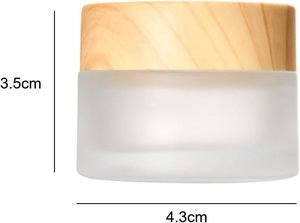 Pot cosmétique vide en verre dépoli avec capuchon en bambou, haute qualité, 5g-50g, pour crème visage, vente en gros 2023 - Product Image 2