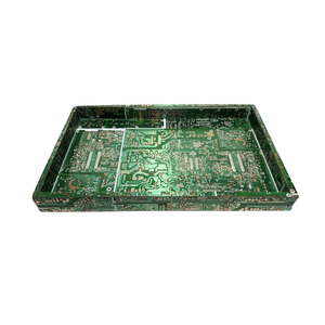 Plateau de service grand format en plastique recyclé et déchets électroniques, conteneur décoratif en bois écologique, plateau organisateur polyvalent - Product Image 4