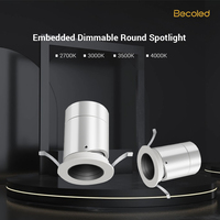 Mini spot LED moderne en aluminium encastrable IP65, orientable et dimmable, pour la décoration intérieure et les bijouteries