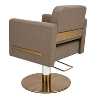 Chaise de salon de beauté taupe brun chocolat, chaise de coiffure avec revêtement en cuir synthétique, chaise inclinable pour salon de coiffure