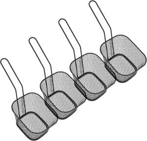 Support de présentation pour frites, panier à frites, support pour snacks et chips, avec filtres à sauce, en maille de fil d'acier inoxydable soudé, pour restauration rapide - Product Image 2